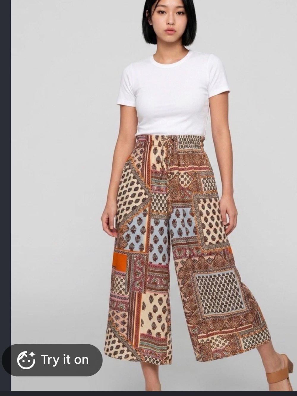 Christian Siriano Patchwork Print Viscose Pants with pockets - size Medium